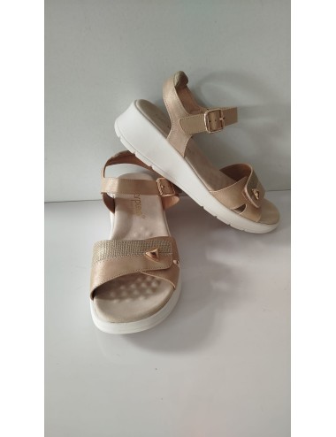 SANDALIA PLATINO CON VELCROS